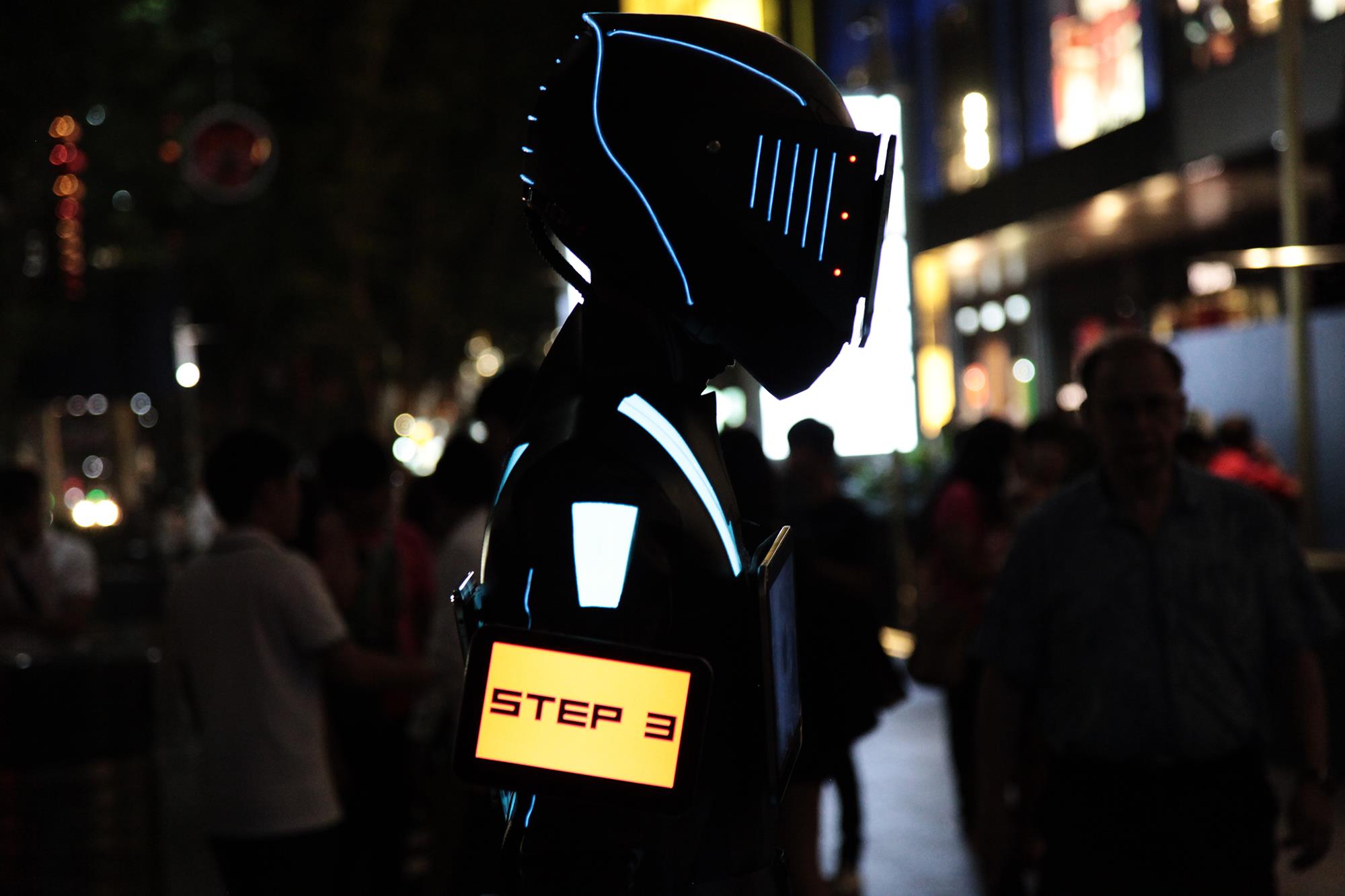 Tablet Man wearable installation